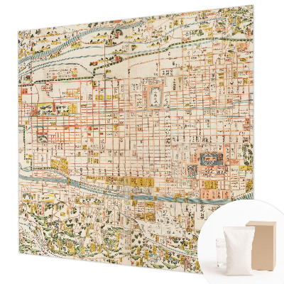 Mural de pared con estampado hermoso con diseño de mapa antiguo