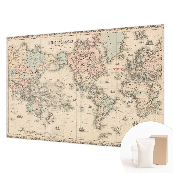 Mural decorativo con diseño de mapa histórico