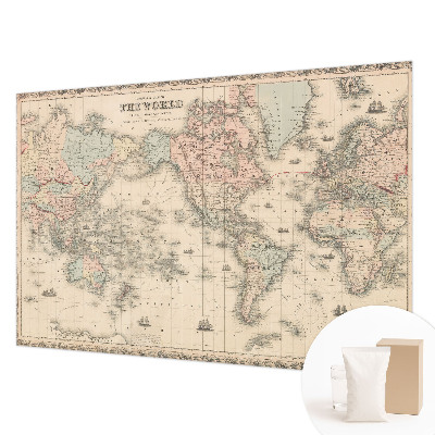 Mural decorativo con diseño de mapa histórico