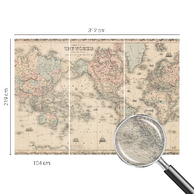 Mural decorativo con diseño de mapa histórico