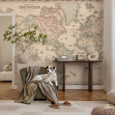 Mural decorativo con diseño de mapa histórico