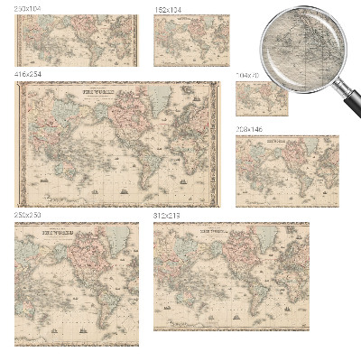 Mural decorativo con diseño de mapa histórico