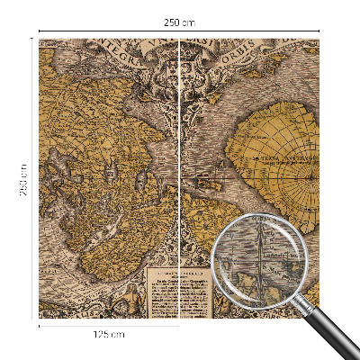 Fotomural decorativo para cabecero de cama con un diseño de cartografía histórica