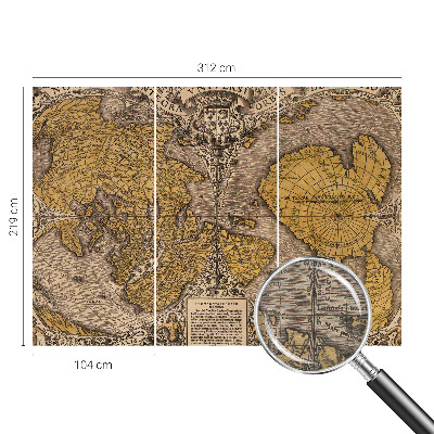 Fotomural decorativo para cabecero de cama con un diseño de cartografía histórica