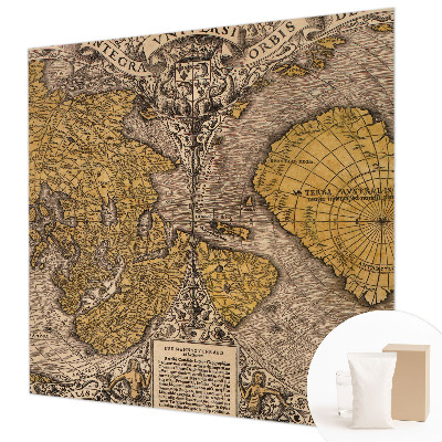 Fotomural decorativo para cabecero de cama con un diseño de cartografía histórica