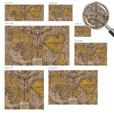 Fotomural decorativo para cabecero de cama con un diseño de cartografía histórica