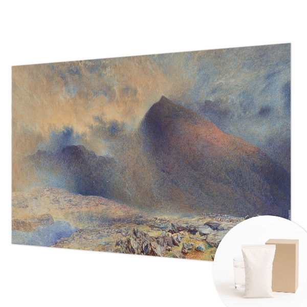 Papel mural texturado decorativo con motivo de paisaje de montaña