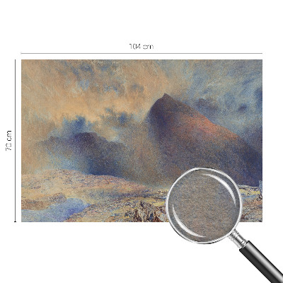 Papel mural texturado decorativo con motivo de paisaje de montaña
