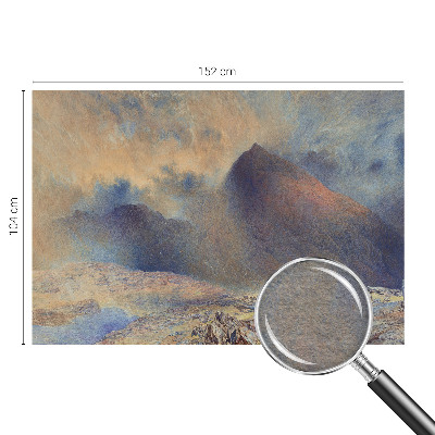 Papel mural texturado decorativo con motivo de paisaje de montaña