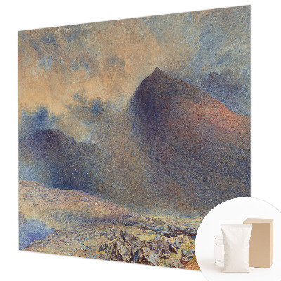 Papel mural texturado decorativo con motivo de paisaje de montaña
