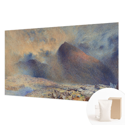 Papel mural texturado decorativo con motivo de paisaje de montaña