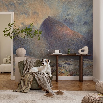 Papel mural texturado decorativo con motivo de paisaje de montaña