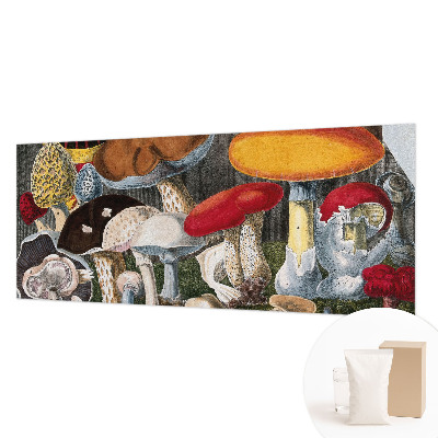 Mural de pared con estampado hermoso con un diseño de hongos botánicos