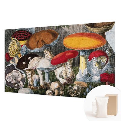 Mural de pared con estampado hermoso con un diseño de hongos botánicos