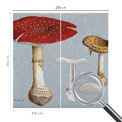 Fotomural decorativo para cabecero de cama con grabados de setas