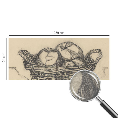 Papel mural con patrón decorativo con diseño de cesta de frutas