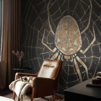 Papel mural texturado decorativo con diseño de telaraña