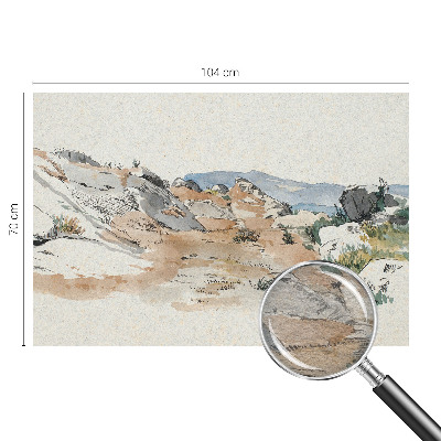 Fotomural decorativo para cabecero de cama con un paisaje rocoso