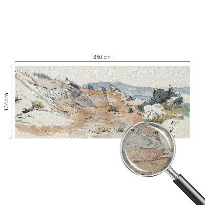 Fotomural decorativo para cabecero de cama con un paisaje rocoso