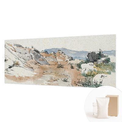 Fotomural decorativo para cabecero de cama con un paisaje rocoso