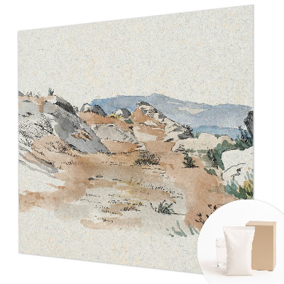 Fotomural decorativo para cabecero de cama con un paisaje rocoso