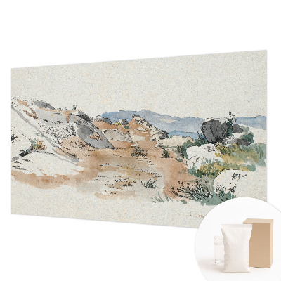 Fotomural decorativo para cabecero de cama con un paisaje rocoso