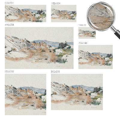 Fotomural decorativo para cabecero de cama con un paisaje rocoso