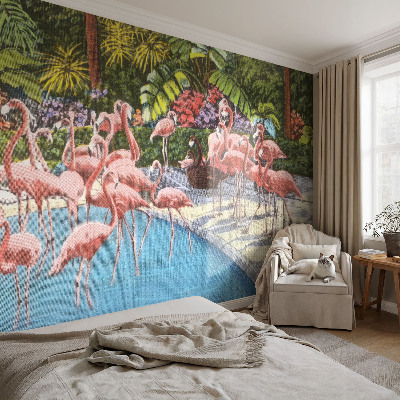 Mural decorativo con una escena exótica