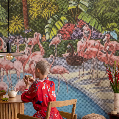 Mural decorativo con una escena exótica