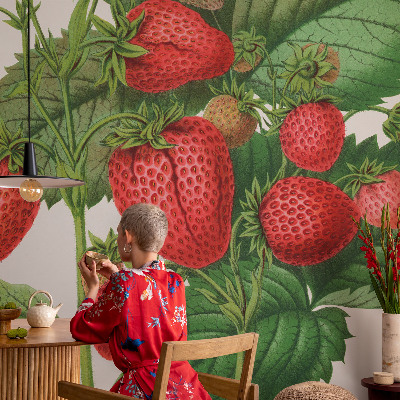Papel mural con patrón decorativo con motivo de frutas de verano