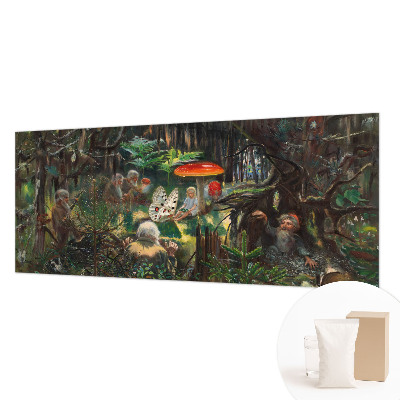 Mural de pared con estampado hermoso con diseño de bosque de cuento de hadas
