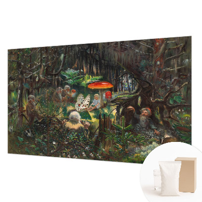 Mural de pared con estampado hermoso con diseño de bosque de cuento de hadas