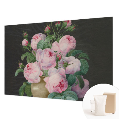 Fotomural decorativo para cabecero de cama con motivos florales que aportan elegancia