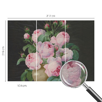 Fotomural decorativo para cabecero de cama con motivos florales que aportan elegancia