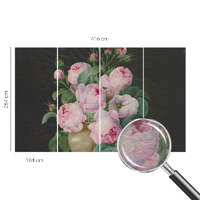 Fotomural decorativo para cabecero de cama con motivos florales que aportan elegancia