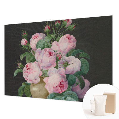 Fotomural decorativo para cabecero de cama con motivos florales que aportan elegancia