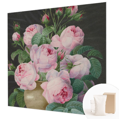Fotomural decorativo para cabecero de cama con motivos florales que aportan elegancia