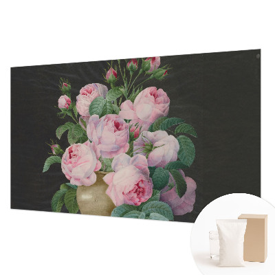 Fotomural decorativo para cabecero de cama con motivos florales que aportan elegancia