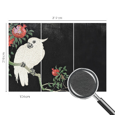 Mural de pared con estampado hermoso con diseño de loro granado