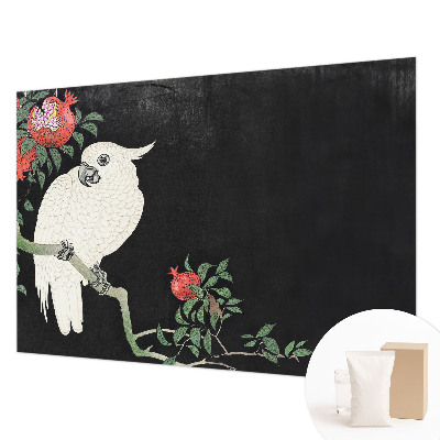 Mural de pared con estampado hermoso con diseño de loro granado