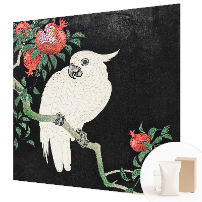 Mural de pared con estampado hermoso con diseño de loro granado