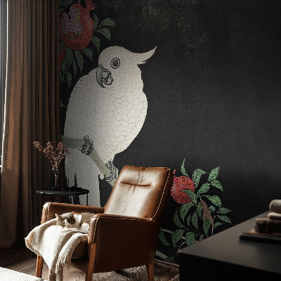 Mural de pared con estampado hermoso con diseño de loro granado