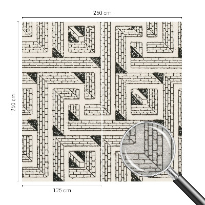 Mural decorativo con un diseño de laberinto de ladrillos