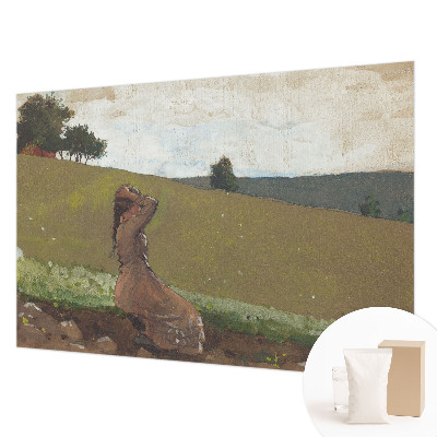 Papel mural con patrón decorativo con una escena tranquila como motivo