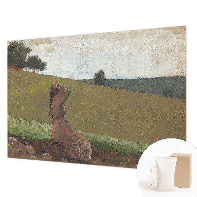 Papel mural con patrón decorativo con una escena tranquila como motivo