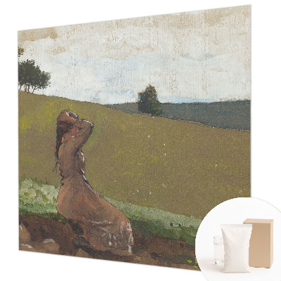 Papel mural con patrón decorativo con una escena tranquila como motivo