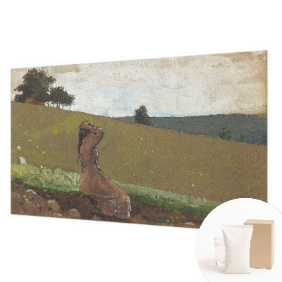 Papel mural con patrón decorativo con una escena tranquila como motivo
