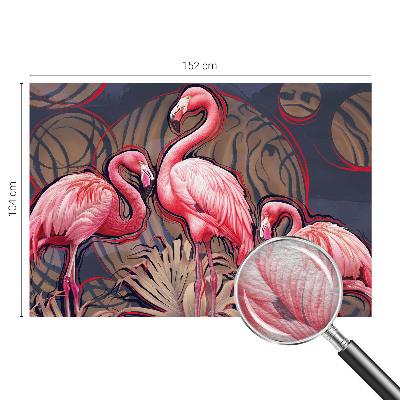 Papel mural texturado decorativo con diseño de flamencos rosas