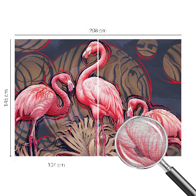 Papel mural texturado decorativo con diseño de flamencos rosas