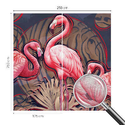 Papel mural texturado decorativo con diseño de flamencos rosas